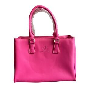 NWT Aubry Lane Barbie Pink Leather Tote Bag OS